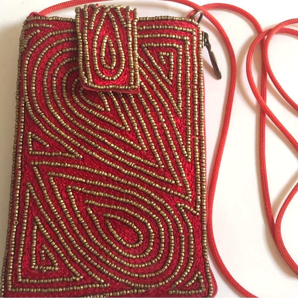 Hand Made Fabric Crossbody Phone Bag - Picture 1 of 9